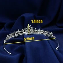 1 PC Cô Dâu Vương Miện Pha Lê Băng Đô Hoàng Gia Tiaras - trắng - Xem 5