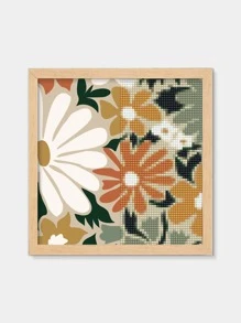 1入組抽象插圖藝術圖案DIY鑽石畫,無框充分鑽頭牆面裝飾,合適對於初學者 - 彩色 - 查看 4