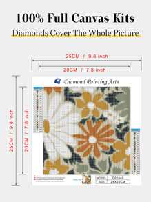 1入組抽象插圖藝術圖案DIY鑽石畫,無框充分鑽頭牆面裝飾,合適對於初學者 - 彩色 - 查看 3