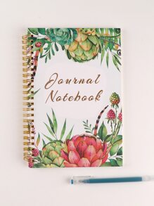 1pc A5 Spiral Notebook With Removable Pages, English, Flip Sides, Perfect For Daily Planning, Note Taking, Drawing And Sketching - White - View 4