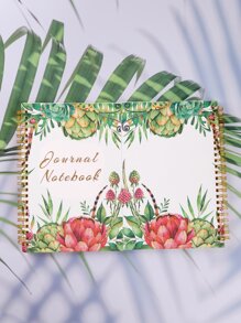 1pc A5 Spiral Notebook With Removable Pages, English, Flip Sides, Perfect For Daily Planning, Note Taking, Drawing And Sketching - White - View 2