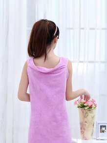 1 Miếng Màu thuần Hấp thụ Sấy khô nhanh Có thể đeo được Khăn tắm ( Tím ) ) - Màu tím - Xem 5