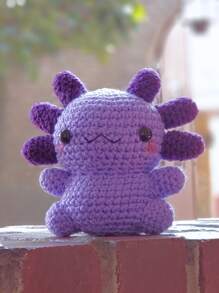 Ajolote de peluche tejido bonito y Esponjoso Chibi Ajolotito - Lila Púrpura - Ver 1