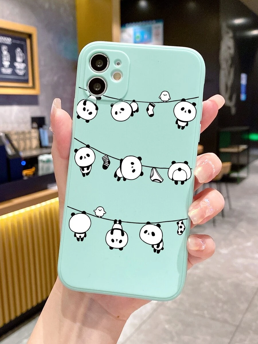 Cartoon Panda Phone Case - Cadet Blue - View 1