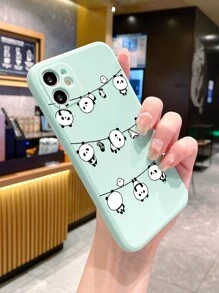Cartoon Panda Phone Case - Cadet Blue - View 4