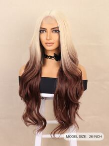 合成耐熱u型曲波縫附帶花翎度假旅遊實用面部修飾發型混合顏色波浪湧流選擇最高品質最佳選擇柔軟逼真初學者友好假髮 - 彩色 - 查看 2