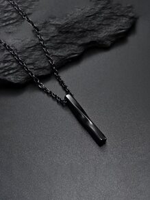 1 Miếng Retro Xoắn ốc Thẳng Dây chuyền chuỗi vòng cổ Dành Cho Nam Và Nữ Hip Hop Phụ kiện - màu đen - Xem 1