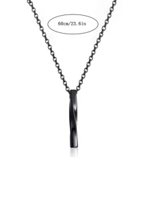 1 Miếng Retro Xoắn ốc Thẳng Dây chuyền chuỗi vòng cổ Dành Cho Nam Và Nữ Hip Hop Phụ kiện - màu đen - Xem 3