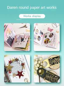 1 pieza Cuchillo de corte redondo ajustable 360°, Cortador circular DIY, Cortador para scrapbooking, Cortador de papel y tarjetas redondas para scrapbooking, Vuelta al colegio, Artículos de papelería - Blanco - Ver 4