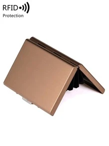 Ví đựng thẻ bằng thép không gỉ MIYIN, ví đựng thẻ nhẹ, di động dành cho nữ, phù hợp cho nhân viên văn phòng, quà tặng cho nam giới nhân dịp lễ, kỷ niệm, sinh nhật, ngày Nhà giáo, ví đựng thẻ thông thường và công sở, ví đựng thẻ tín dụng, ví mini cho nam, ví RFID. - Hoa hồng vàng - Xem 3