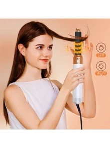 Đã nâng cấp 5 trong 1 Nóng Không khí Lược , Không khí Uốn xoăn , Bàn chải duỗi tóc , Tốc độ cao Máy sấy tóc Với Đồng hồ tự động Uốn xoăn - trắng - Xem 6