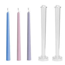 Khuôn nến Acrylic có đầu tròn và thanh dài, Dụng cụ làm nến bằng nhựa mịn, Quà tặng trang trí đám cưới tự làm - trắng - Xem 6