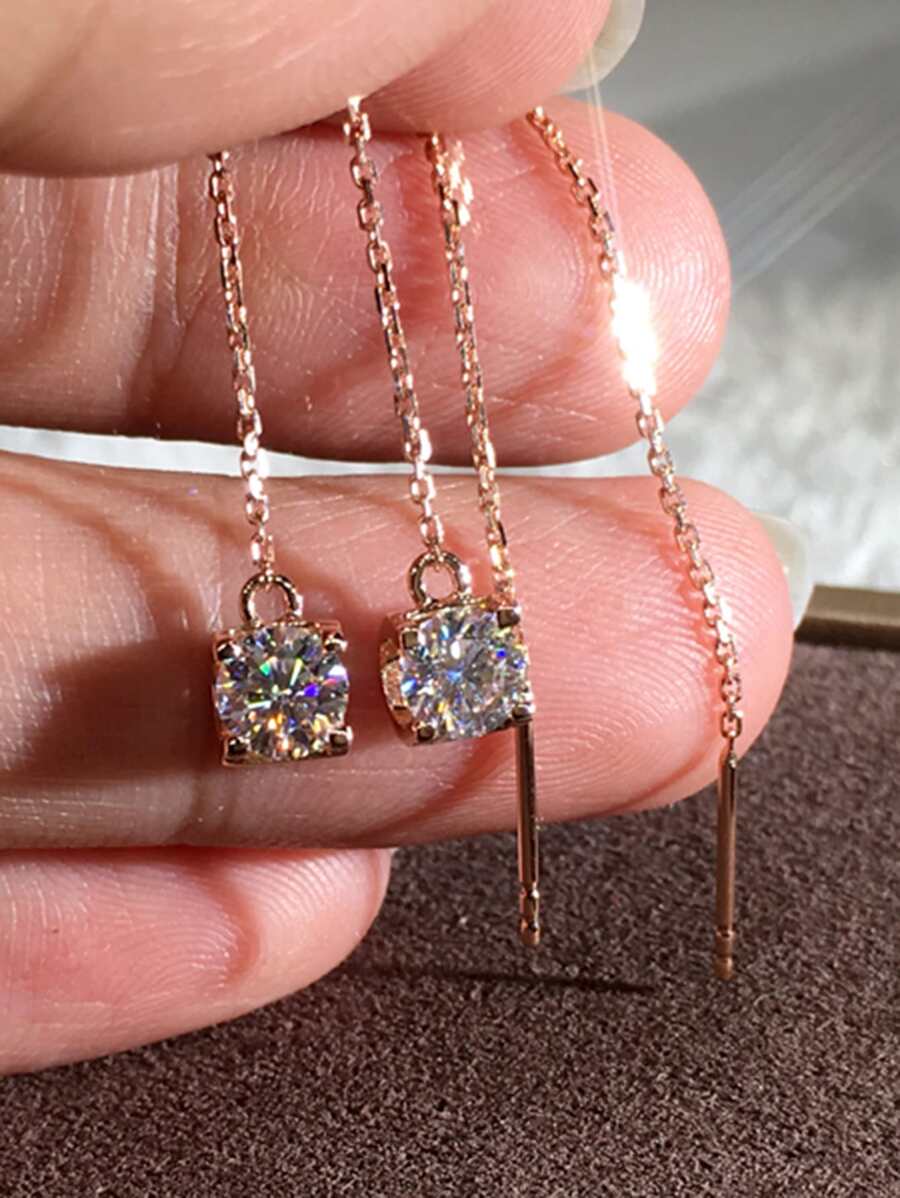 一对时尚立方氧化锆水滴耳环，女士婚礼订婚周年纪念派对珠宝情人节礼物