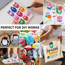 12色雙頭丙烯顏料筆套裝、水性油漆筆、DIY繪畫、岩畫、工藝品製作等彩色熒光筆 - 彩色 - 查看 6