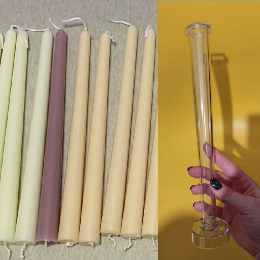 Khuôn nến Acrylic có đầu tròn và thanh dài, Dụng cụ làm nến bằng nhựa mịn, Quà tặng trang trí đám cưới tự làm - trắng - Xem 1