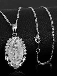 女性時尚吊墜項鍊 - 銀色 - 查看 1