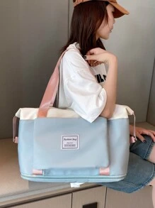 Bolsa de viaje plegable de gran capacidad - Neblina azul - Ver 3