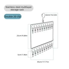 1 件实心帽子收纳架挂钩 - 銀色 - 查看 2