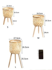 1入組藤植物幼苗現代杏編織籃子花盆適用於植物