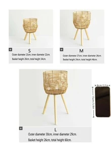 1入組藤植物幼苗現代卡其色編織籃子花盆適用於植物 - 卡其色 - 查看 11