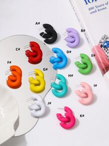 1 đôi Quá quắt Kẹo Có màu sắc Tròn Thiết kế C Hoa tai - Nhiều màu - Xem 1