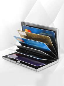 Ví đựng thẻ tín dụng RFID MIYIN bằng kim loại, vỏ bảo vệ thẻ tín dụng bằng thép không gỉ, hộp đựng danh thiếp, ví đựng thẻ ID nhẹ, di động, unisex, quà tặng doanh nhân cho nam và nữ. - Bạc - Xem 9