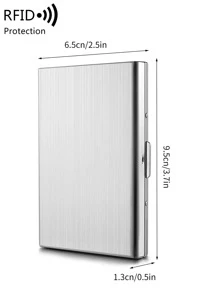 Ví đựng thẻ tín dụng RFID MIYIN bằng kim loại, vỏ bảo vệ thẻ tín dụng bằng thép không gỉ, hộp đựng danh thiếp, ví đựng thẻ ID nhẹ, di động, unisex, quà tặng doanh nhân cho nam và nữ. - Bạc - Xem 10
