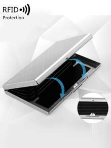 Ví đựng thẻ tín dụng RFID MIYIN bằng kim loại, vỏ bảo vệ thẻ tín dụng bằng thép không gỉ, hộp đựng danh thiếp, ví đựng thẻ ID nhẹ, di động, unisex, quà tặng doanh nhân cho nam và nữ. - Bạc - Xem 8