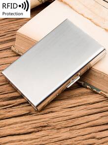 Ví đựng thẻ tín dụng RFID MIYIN bằng kim loại, vỏ bảo vệ thẻ tín dụng bằng thép không gỉ, hộp đựng danh thiếp, ví đựng thẻ ID nhẹ, di động, unisex, quà tặng doanh nhân cho nam và nữ. - Bạc - Xem 5