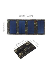 1pc Black 20w 5v Waterproof Portable Foldable Usb Output Solar Panel For Mobile Phone Charging, Suitable For Outdoor Camping - Black - View 5