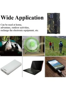 1pc Black 20w 5v Waterproof Portable Foldable Usb Output Solar Panel For Mobile Phone Charging, Suitable For Outdoor Camping - Black - View 4