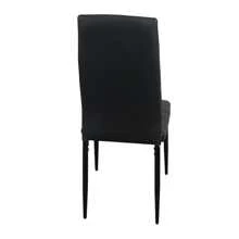 4pcs Elegant Assembled Stripping Texture High Backrest Dining Chairs Black (Table Not Included) - Black - View 6