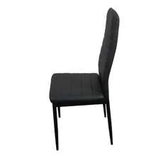 4pcs Elegant Assembled Stripping Texture High Backrest Dining Chairs Black (Table Not Included) - Black - View 7