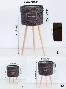 1卷標語圖案植物容器 - 鏽棕色 - 查看 3