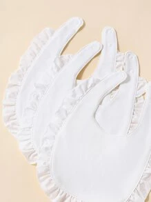 momscare 3入組嬰兒荷葉邊休閒圍兜適用於日常生活 - 白色 - 查看 6