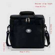 大容量戶外野餐包絕緣冷藏袋使用,便攜便當包帶加厚鋁箔適用於保溫 - 黑色 - 查看 1