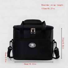 大容量戶外野餐包絕緣冷藏袋使用,便攜便當包帶加厚鋁箔適用於保溫 - 黑色 - 查看 2