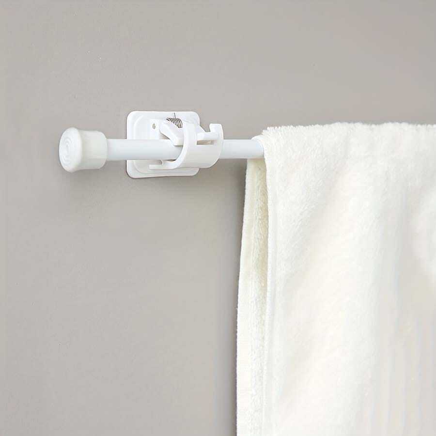 1入組窗簾桿鉤夾固定器、自粘支架、窗簾拉桿粘鉤支架 - 白色 - 查看 1