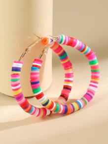 Đôi bông tai nữ thời trang thanh lịch, cá nhân hóa, đính hạt cườm hình tròn bằng kim loại, kiểu dáng mùa lễ hội. - Nhiều màu - Xem 2