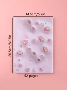 1pc A5 Size Colorful Notebook With Strawberry, Cloud, Star And Flower Patterns And Soft Cover - Multicolor - View 6