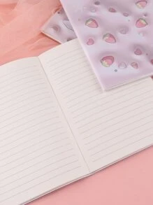 1pc A5 Size Colorful Notebook With Strawberry, Cloud, Star And Flower Patterns And Soft Cover - Multicolor - View 5