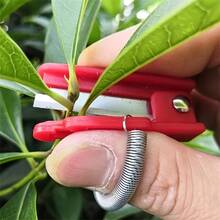 多功能拇指刀採摘指刀尖端園藝小銠刀採茶打檢查去葉拇指刀農用花園果園捏鬍鬚刀工具 - 紅色 - 查看 5