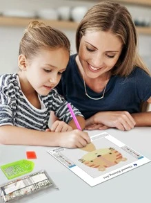 1pc Cartoon Tiger Head Pattern Diy Diamond Painting, Without Frame, Full Drill Wall Art Decoration, Suitable For Beginners - Multicolor - View 5