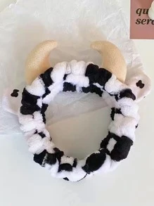 2 cái/bộ Quý cô Dây buộc tóc , Chế tạo Của Sang trọng Lông cừu san hô Chất vải , Với Loại bướm Đồ trang trí & In hoa bò , Cũng Thích hợp Đối với SPA - trắng - Xem 5