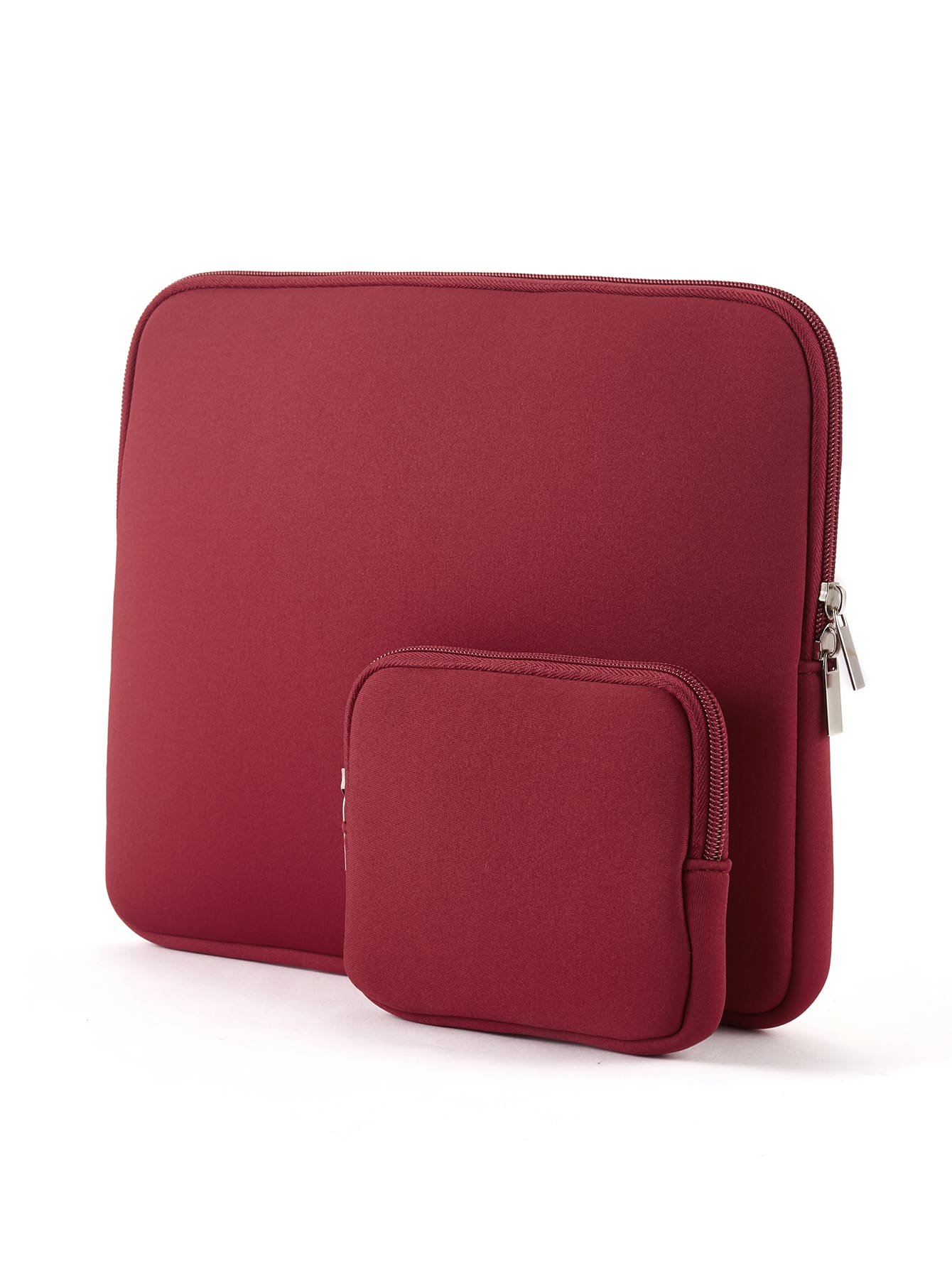 2入組素色電腦包 - 酒紅色 - 查看 1