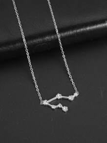1 Miếng Thời trang Thép không gỉ Khối Zirconia  Trang trí 12 Mặt dây chuyền chòm sao Dây chuyền Đối với phụ nữ Đối với Quà sinh nhật - Bạc - Xem 7