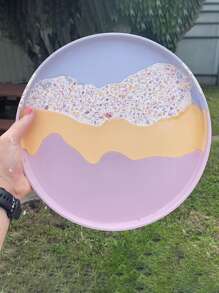 1 Round Tray Silicone Mold - White - View 2