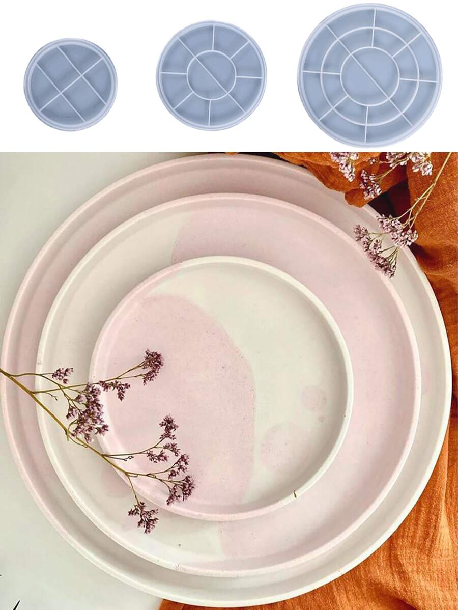 1 Round Tray Silicone Mold - White - View 1