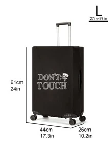 Skull Pattern Added Thickness Elastic Luggage Cover, Washable - Black - View 3
