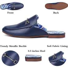 JENN ARDOR Women's Mules Flats Backless Loafers Shoes Slip On Slippers Pointed Toe Low Heel Work Slides - Navy Blue - View 6